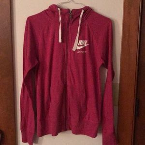 nike pink zip up hoodie